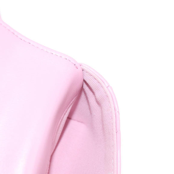 CHANEL Matelasse Chain Shoulder Bag Lamb Skin Pink Gold CC Auth 140756SAM