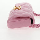 CHANEL Matelasse Chain Shoulder Bag Lamb Skin Pink Gold CC Auth 140756SAM-4