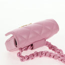 CHANEL Matelasse Chain Shoulder Bag Lamb Skin Pink Gold CC Auth 140756M-7