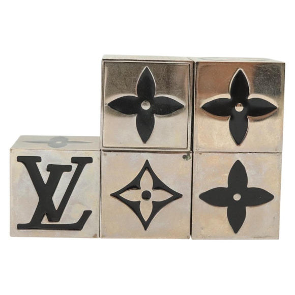 LOUIS VUITTON Monogram Gamecube Paper weight metal Silver M99454 LV Auth 140763