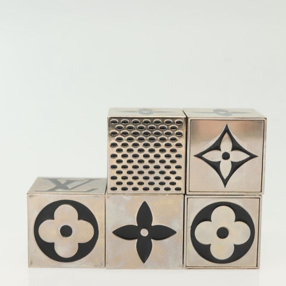 LOUIS VUITTON Monogram Gamecube Paper weight metal Silver M99454 LV Auth 140763