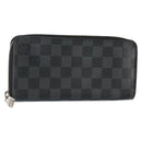 LOUIS VUITTON Damier Graphite Zippy Wallet Vertical N63095 LV Auth 140764-1