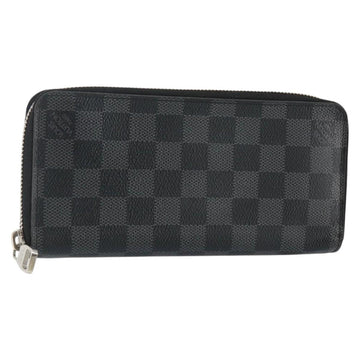 LOUIS VUITTON Damier Graphite Zippy Wallet Vertical N63095 LV Auth 140764