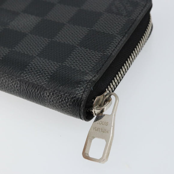 LOUIS VUITTON Damier Graphite Zippy Wallet Vertical N63095 LV Auth 140764