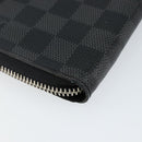 LOUIS VUITTON Damier Graphite Zippy Wallet Vertical N63095 LV Auth 140764-16