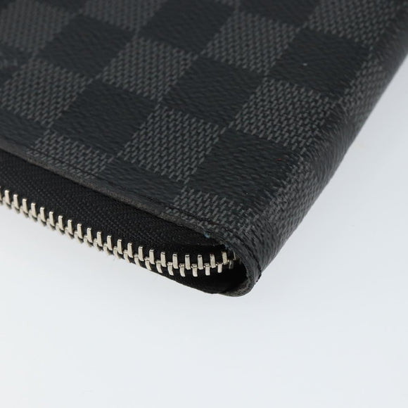 LOUIS VUITTON Damier Graphite Zippy Wallet Vertical N63095 LV Auth 140764