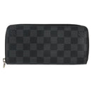 LOUIS VUITTON Damier Graphite Zippy Wallet Vertical N63095 LV Auth 140764-13