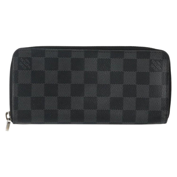 LOUIS VUITTON Damier Graphite Zippy Wallet Vertical N63095 LV Auth 140764