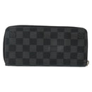 LOUIS VUITTON Damier Graphite Zippy Wallet Vertical N63095 LV Auth 140764-2