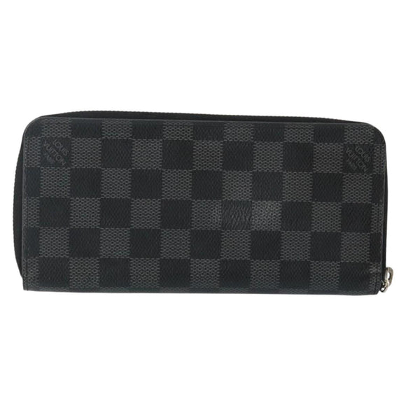 LOUIS VUITTON Damier Graphite Zippy Wallet Vertical N63095 LV Auth 140764