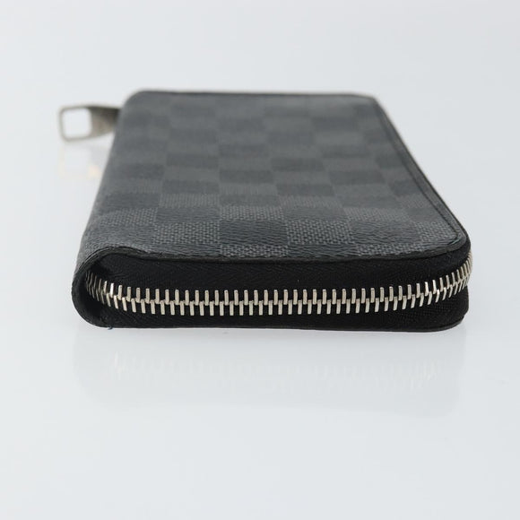 LOUIS VUITTON Damier Graphite Zippy Wallet Vertical N63095 LV Auth 140764