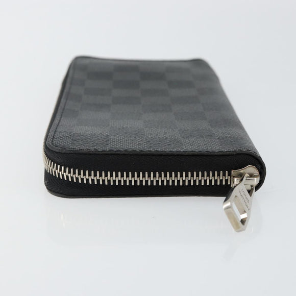 LOUIS VUITTON Damier Graphite Zippy Wallet Vertical N63095 LV Auth 140764