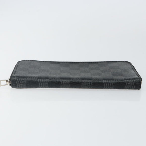 LOUIS VUITTON Damier Graphite Zippy Wallet Vertical N63095 LV Auth 140764