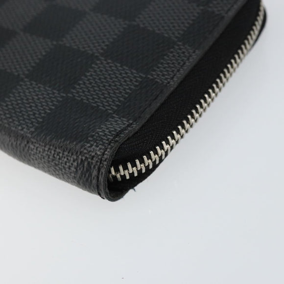 LOUIS VUITTON Damier Graphite Zippy Wallet Vertical N63095 LV Auth 140764