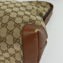 GUCCI GG Canvas Web Sherry Line Shoulder Bag Beige Gold 337598 Auth 140780-11