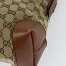 GUCCI GG Canvas Web Sherry Line Shoulder Bag Beige Gold 337598 Auth 140780-13