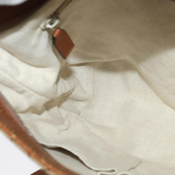 GUCCI GG Canvas Web Sherry Line Shoulder Bag Beige Gold 337598 Auth 140780
