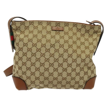 GUCCI GG Canvas Web Sherry Line Shoulder Bag Beige Gold 337598 Auth 140780 - 0