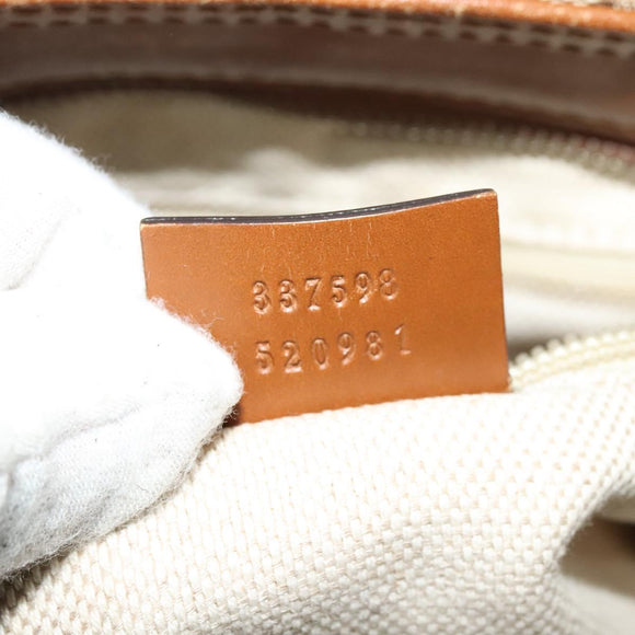 GUCCI GG Canvas Web Sherry Line Shoulder Bag Beige Gold 337598 Auth 140780