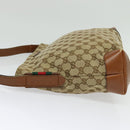 GUCCI GG Canvas Web Sherry Line Shoulder Bag Beige Gold 337598 Auth 140780-4