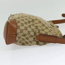 GUCCI GG Canvas Web Sherry Line Shoulder Bag Beige Gold 337598 Auth 140780-5