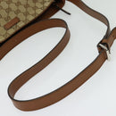 GUCCI GG Canvas Web Sherry Line Shoulder Bag Beige Gold 337598 Auth 140780-7