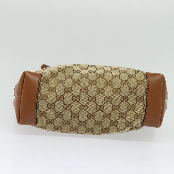 GUCCI GG Canvas Web Sherry Line Shoulder Bag Beige Gold 337598 Auth 140780