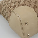 GUCCI GG Canvas Web Sherry Line Tote Bag Beige Gold 257062 Auth 140783-14