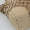 GUCCI GG Canvas Web Sherry Line Tote Bag Beige Gold 257062 Auth 140783-16