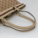 GUCCI GG Canvas Web Sherry Line Tote Bag Beige Gold 257062 Auth 140783-7