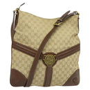 GUCCI GG Canvas Shoulder Bag Beige Gold 115568 Auth 140785-1