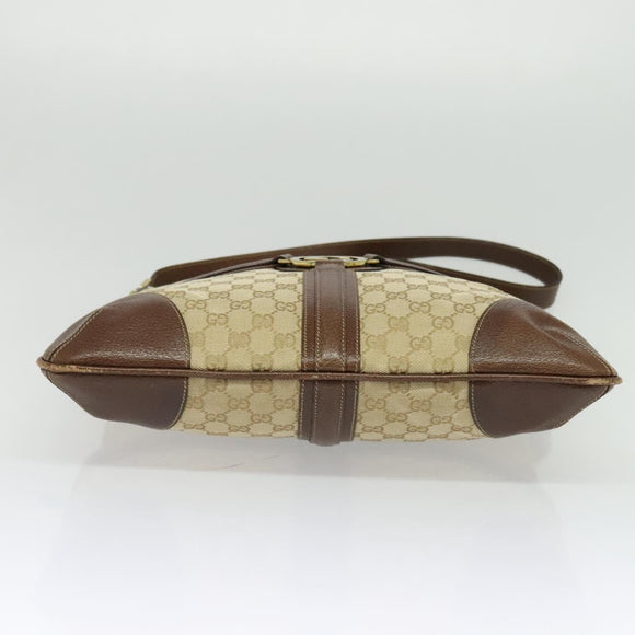 GUCCI GG Canvas Shoulder Bag Beige Gold 115568 Auth 140785