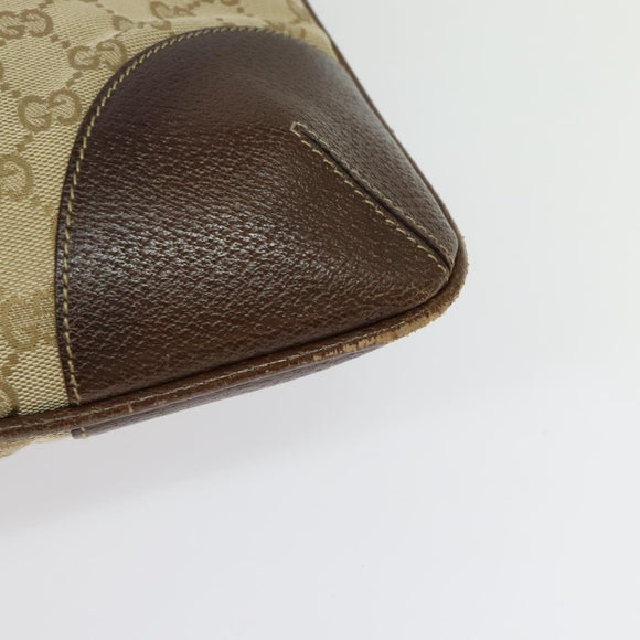 GUCCI GG Canvas Shoulder Bag Beige Gold 115568 Auth 140785