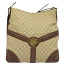 GUCCI GG Canvas Shoulder Bag Beige Gold 115568 Auth 140785-13