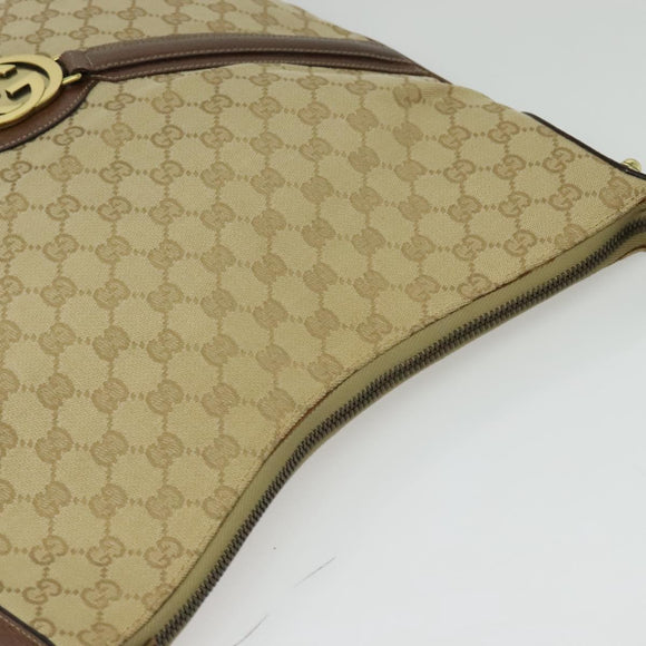 GUCCI GG Canvas Shoulder Bag Beige Gold 115568 Auth 140785