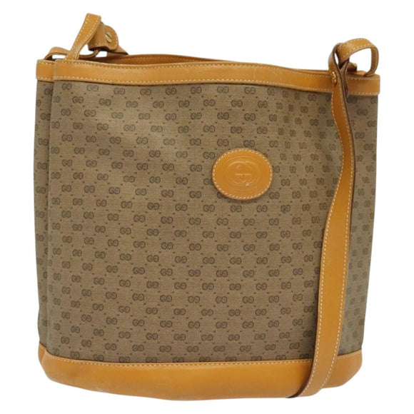 GUCCI Micro GG Supreme Shoulder Bag PVC Beige Gold 001 14 0934 Auth 140786