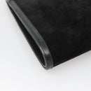 GUCCI Chain Shoulder Bag Suede Black Gold Auth 140787-16