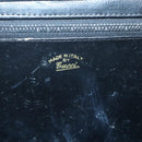 GUCCI Chain Shoulder Bag Suede Black Gold Auth 140787-8