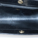 GUCCI Chain Shoulder Bag Suede Black Gold Auth 140787-10