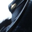 GUCCI Chain Shoulder Bag Suede Black Gold Auth 140787-20