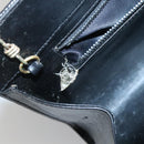 GUCCI Chain Shoulder Bag Suede Black Gold Auth 140787-11