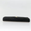 GUCCI Chain Shoulder Bag Suede Black Gold Auth 140787-6