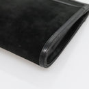 GUCCI Chain Shoulder Bag Suede Black Gold Auth 140787-7