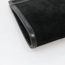 GUCCI Chain Shoulder Bag Suede Black Gold Auth 140787-14