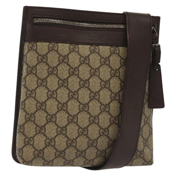 GUCCI GG Supreme Shoulder Bag PVC Beige Silver 92562 Auth 140791