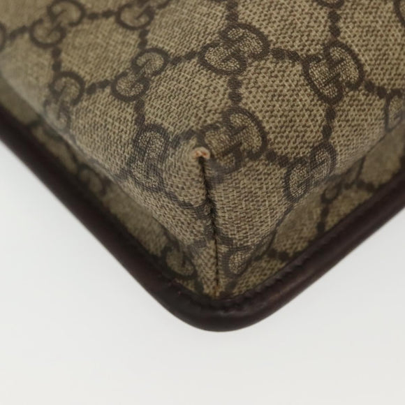 GUCCI GG Supreme Shoulder Bag PVC Beige Silver 92562 Auth 140791