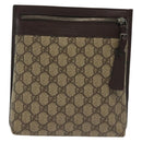 GUCCI GG Supreme Shoulder Bag PVC Beige Silver 92562 Auth 140791-2