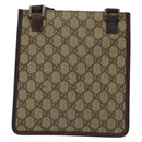 GUCCI GG Supreme Shoulder Bag PVC Beige Silver 92562 Auth 140791-3