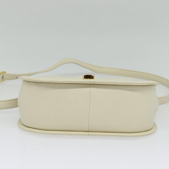 GIVENCHY Hand Bag Leather 2way Ivory Gold Auth 140792