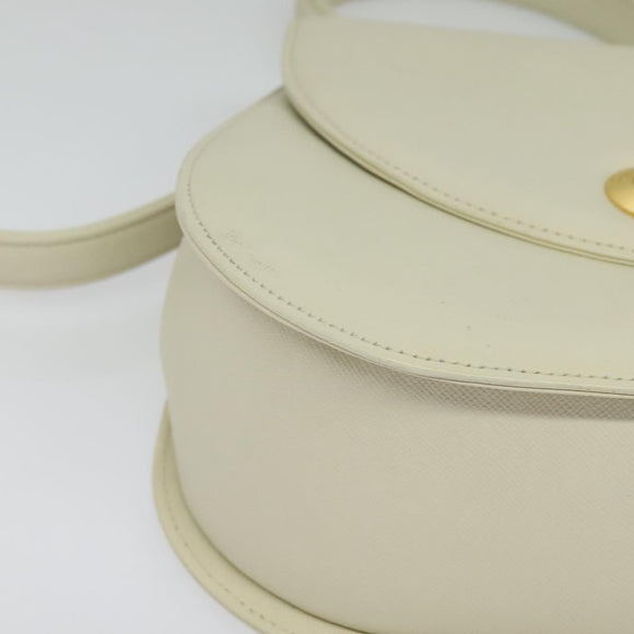 GIVENCHY Hand Bag Leather 2way Ivory Gold Auth 140792